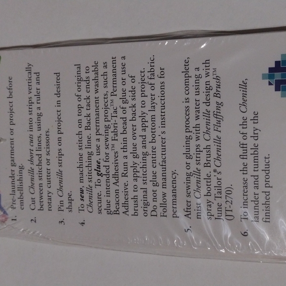 5/$20 Pink Chenille Shortcuts June Tailor JT220 - Picture 4 of 4